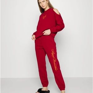 Agent Provocateur rayley red maroon sweater top logo small